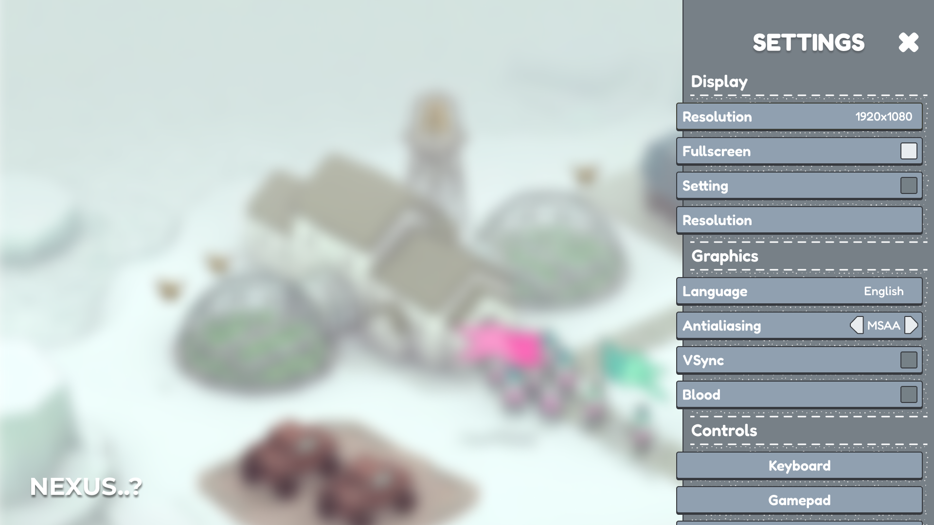 Cartoon settings UI