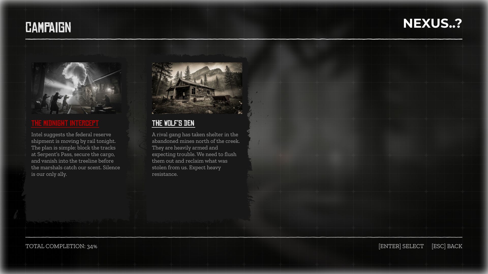 RDR western theme UI