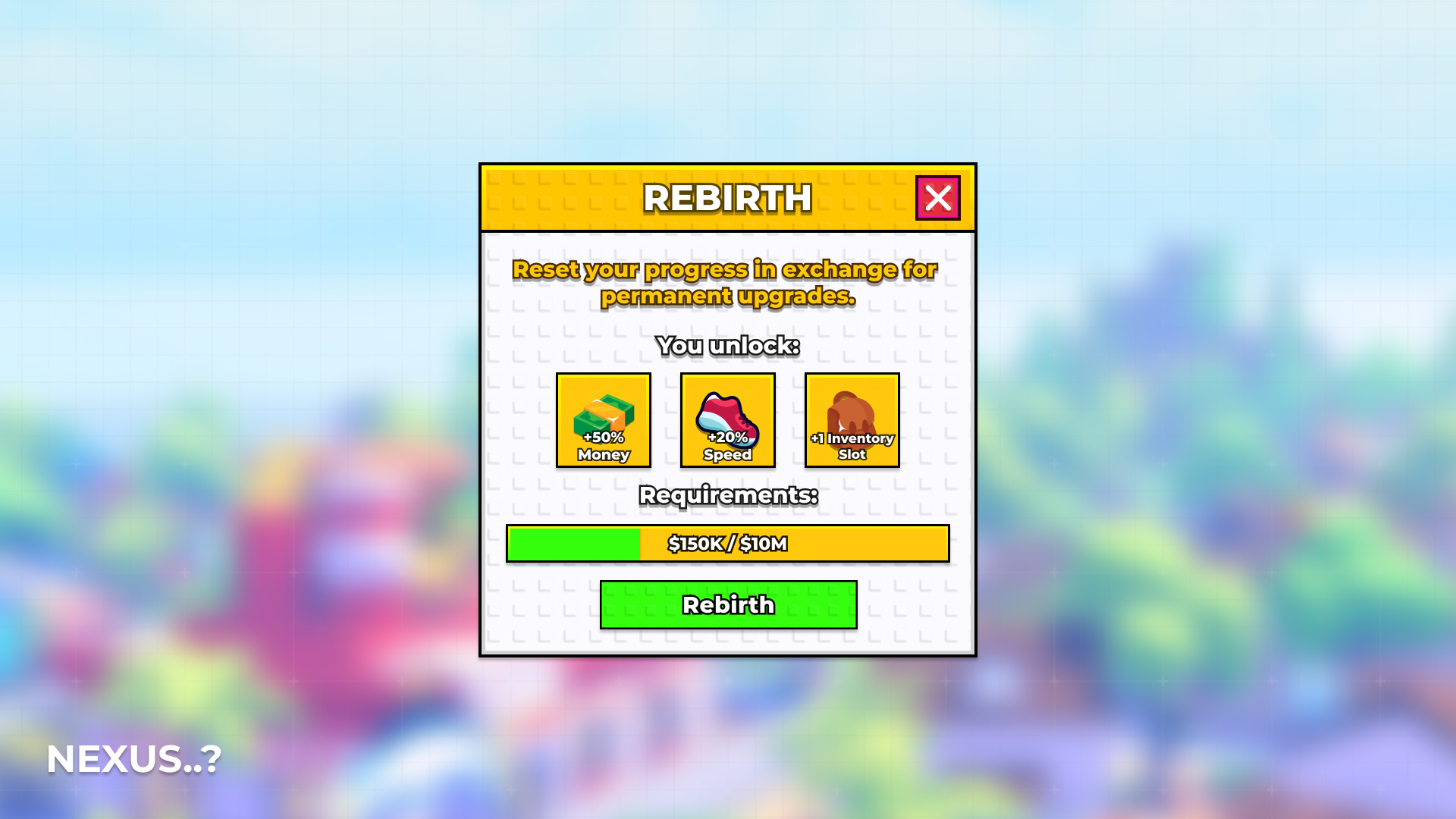 Rebirth menu UI